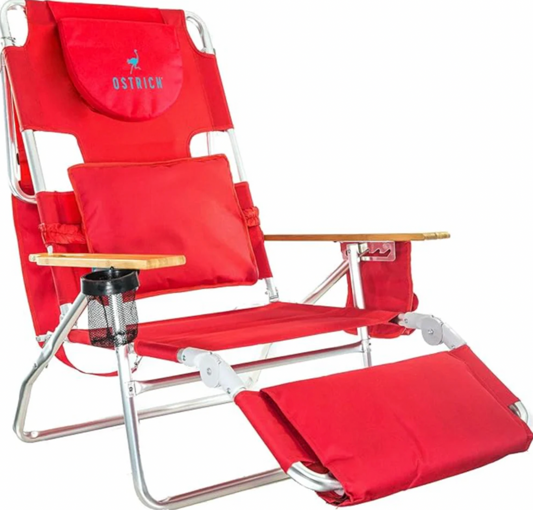 Sedia da spiaggia reclinabile portatile 3 in 1 con borsa termica