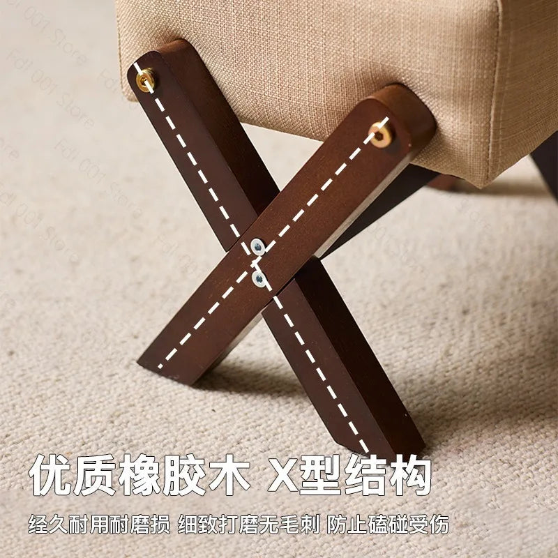 Solid wood small stool shoe change  low  at home door living room coffee table soft bag sofa