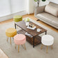 Velvet Ottoman Round Footrest Footstools with Storage Space Soft Vanity Chair with Memory Foam Seat Small Side Table Hallway Ste
