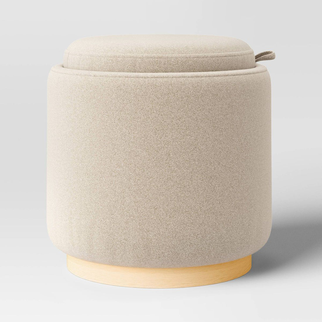 Round Upholstered Storage Ottoman
