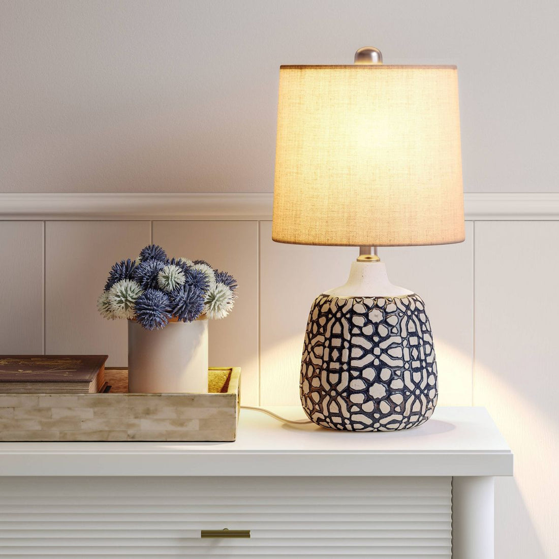 17.5"x9" Assembled Ceramic Table Lamp