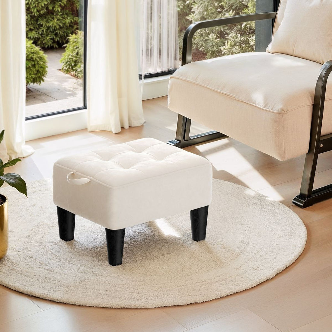 Small Velvet Ottoman Foot Stool