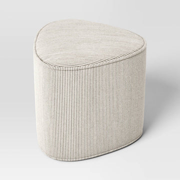 Triangular Shaped Upholstered Corduroy Ottoman