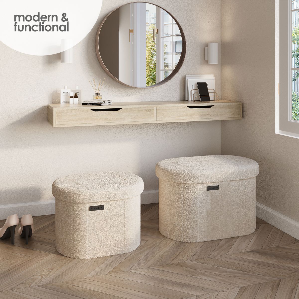 Large Storage Ottoman Bench