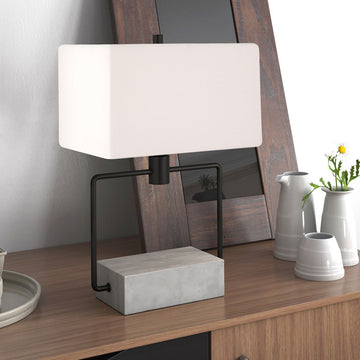 Tall Table Lamp with Fabric Shade