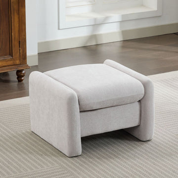 Chenille Velvet Oversized Comfort Ottoman