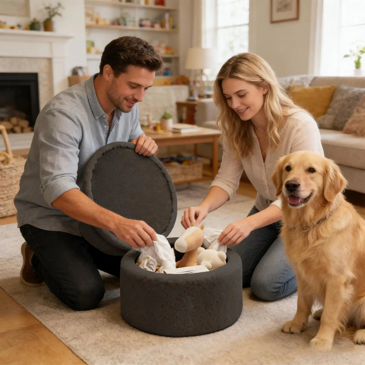 Modern Round Stool Living Room Sofa Side Low Stools Bedroom Storage Ottoman Entrance Ottomans Interior Decoration Furniture