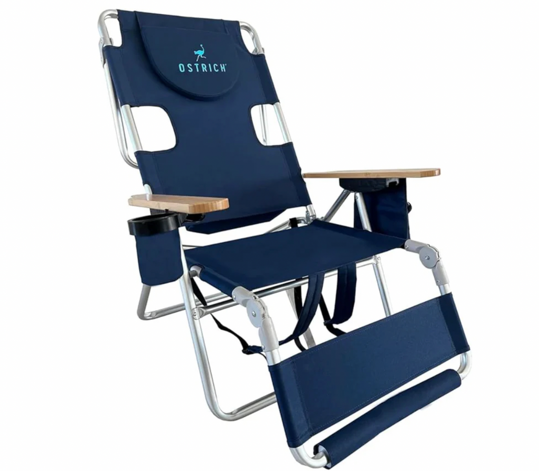 Sedia da spiaggia reclinabile portatile 3 in 1 con borsa termica
