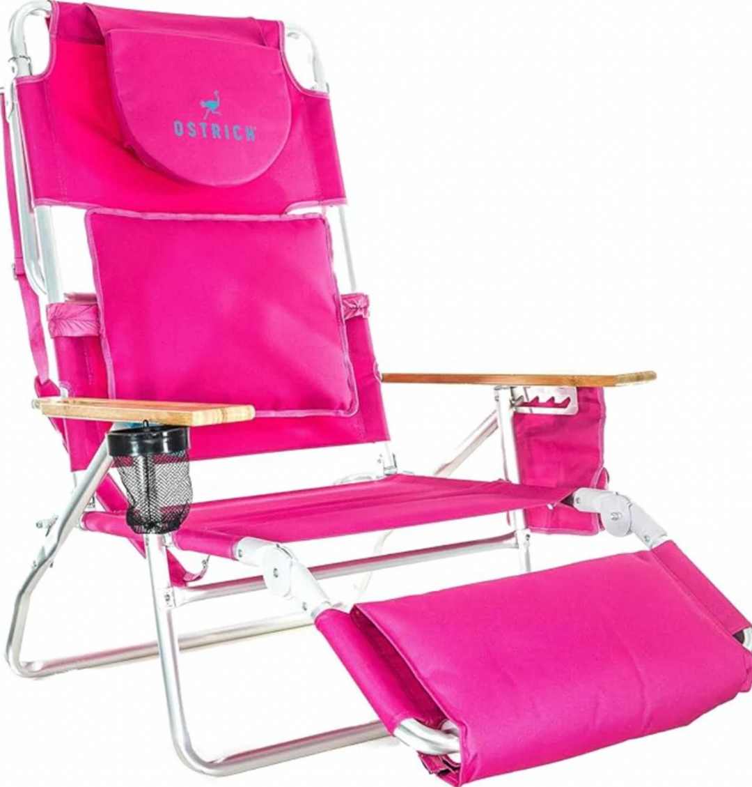 Sedia da spiaggia reclinabile portatile 3 in 1 con borsa termica