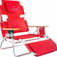 Sedia da spiaggia reclinabile portatile 3 in 1 con borsa termica
