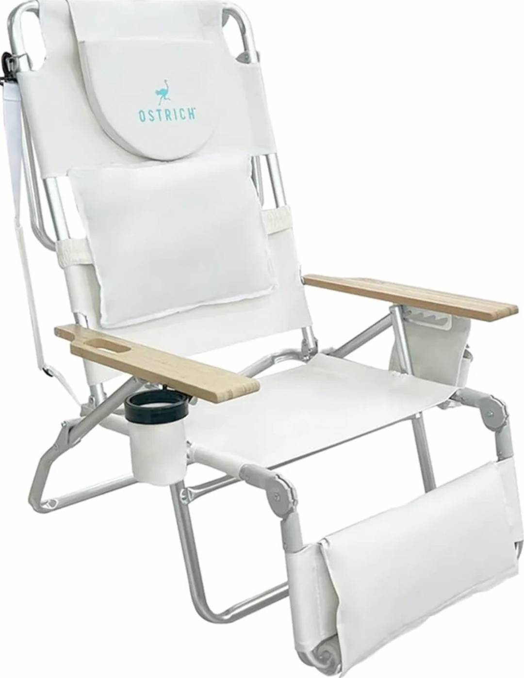 Sedia da spiaggia reclinabile portatile 3 in 1 con borsa termica