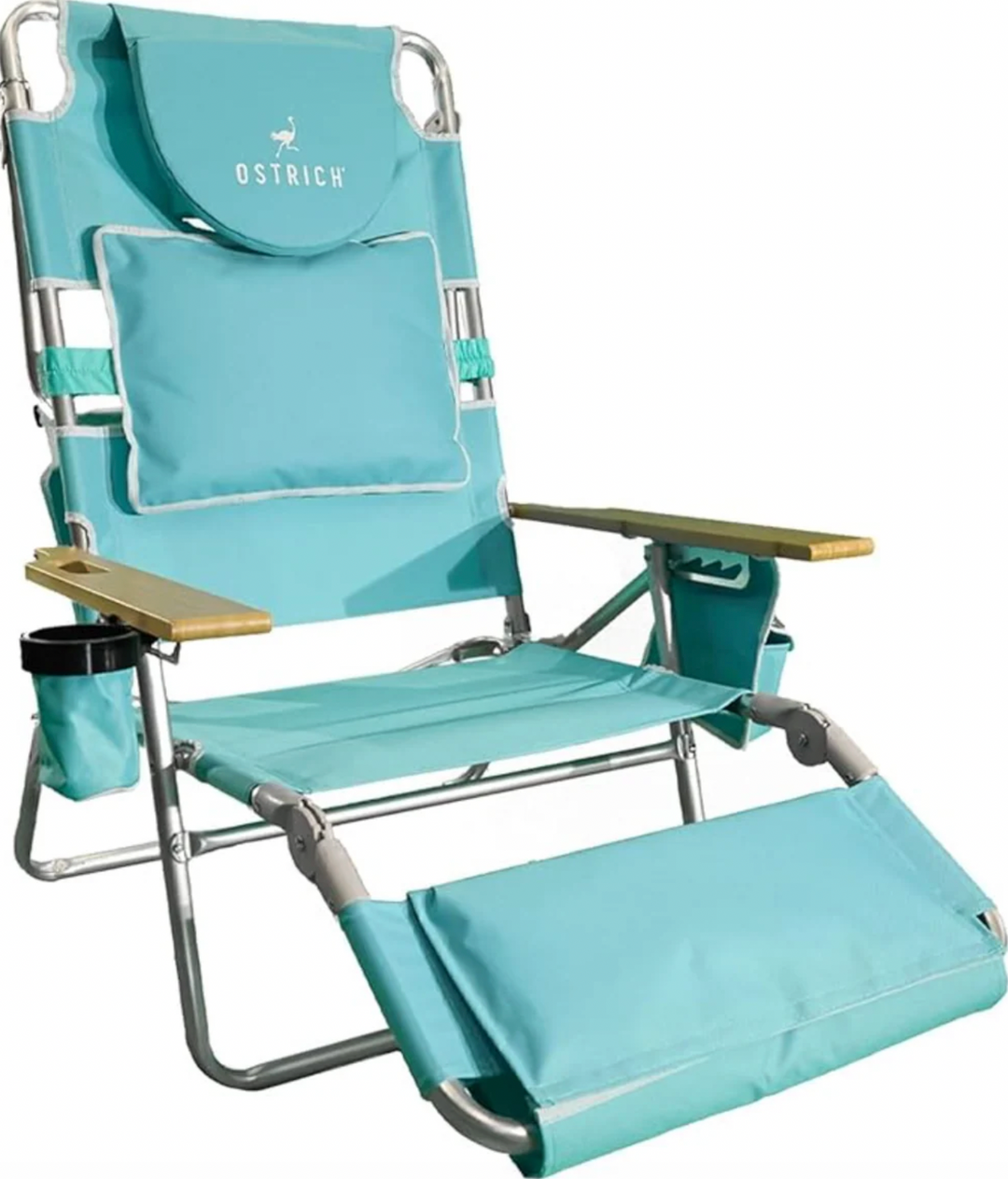 Sedia da spiaggia reclinabile portatile 3 in 1 con borsa termica